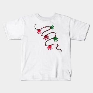 Christmas light made of green and red light bulbs Kids T-Shirt